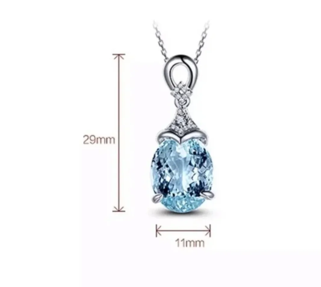 Dije con cadena Aguamarina D2861 3