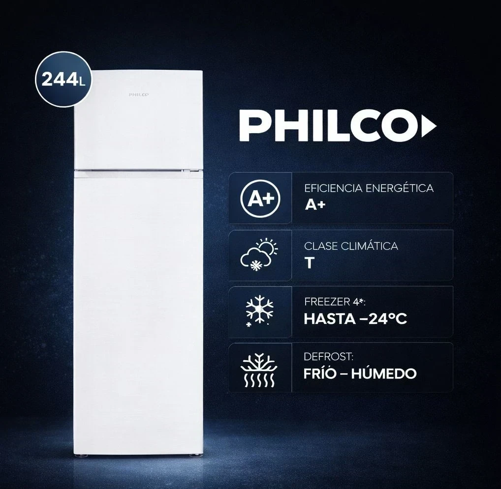 🧊*Heladera Philco Ciclica 260LTS blanca*  (PHCT260B) 
