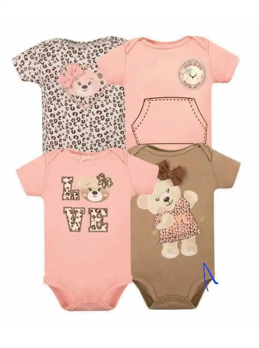 Set 4 bodys manga corta