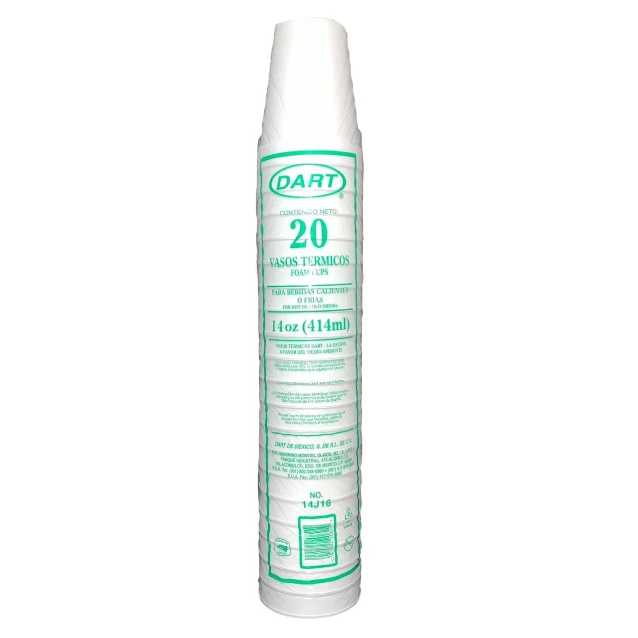 Vaso térmico Dart 14 oz 20 pz