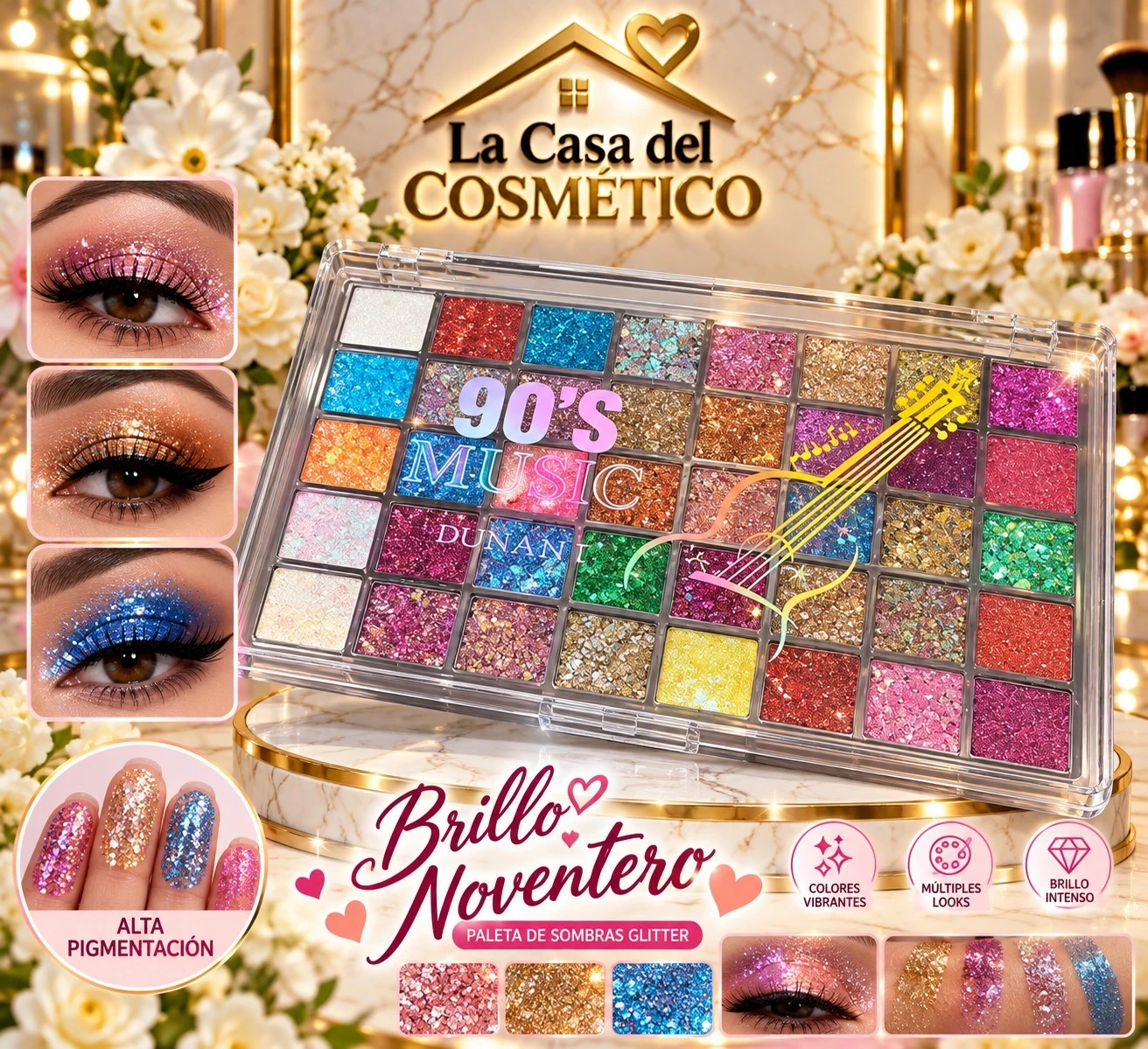 lumera paleta de glitter brillo noventero ✨