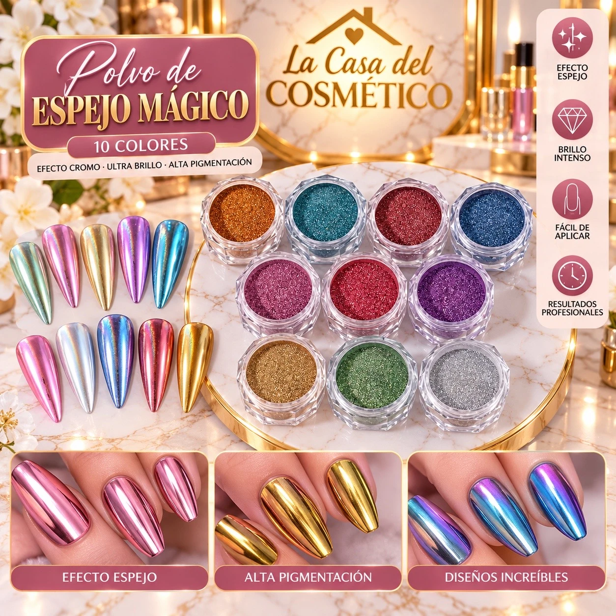 lumera polvo efecto cromo