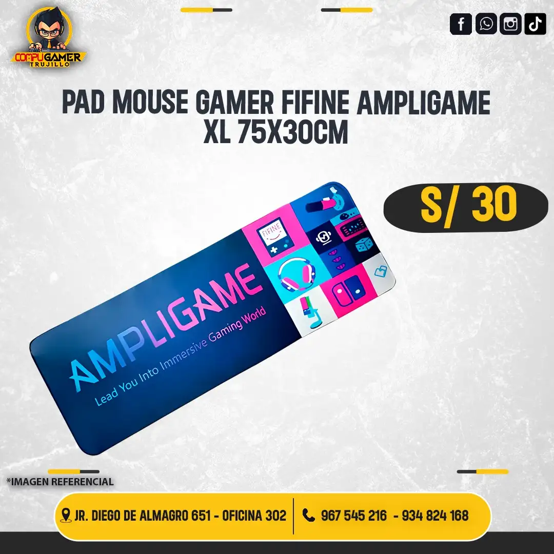 PAD MOUSE GAMER FIFINE AMPLIGAME XL 75x30cm
