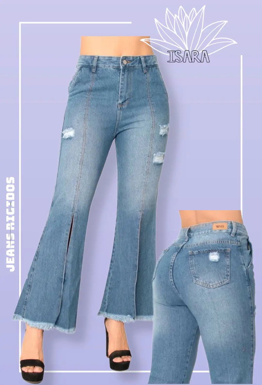 Jeans Rigido bota campana abierta