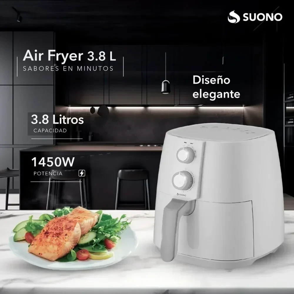 FREIDORA DE AIRE SOUNO 3,8LTS BLANCA 3