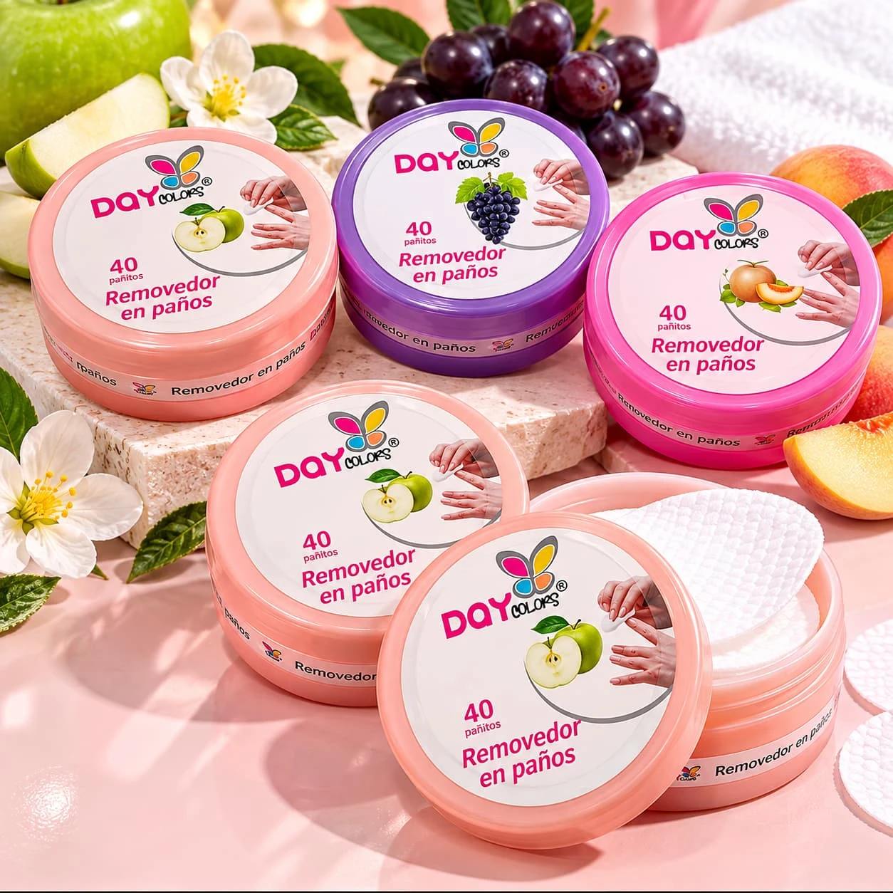 day colors removedor para uñas en forma de panitos humedos.jfif