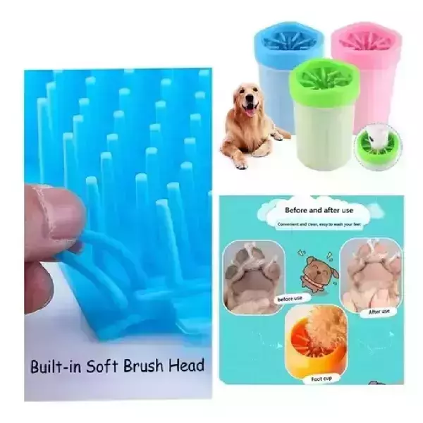 1 vaso limpia patas silicón portable  4