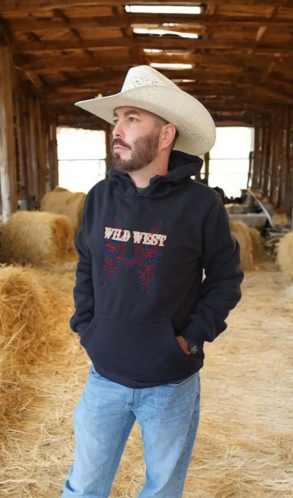 SUDADERA VAQUERA BORDADA UNISEX 3