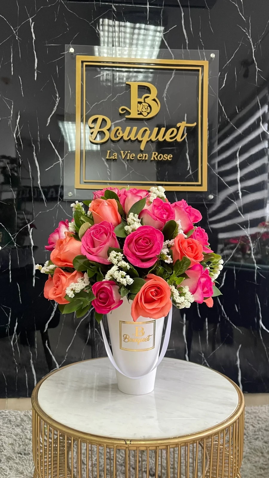 Mini topiario de rosas
