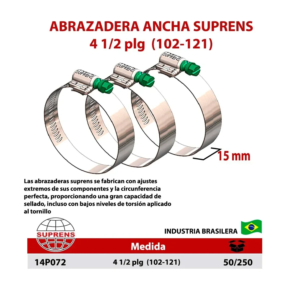 ABRAZADERA PERFORADA SUPRENS 4 1/2" (102-121)