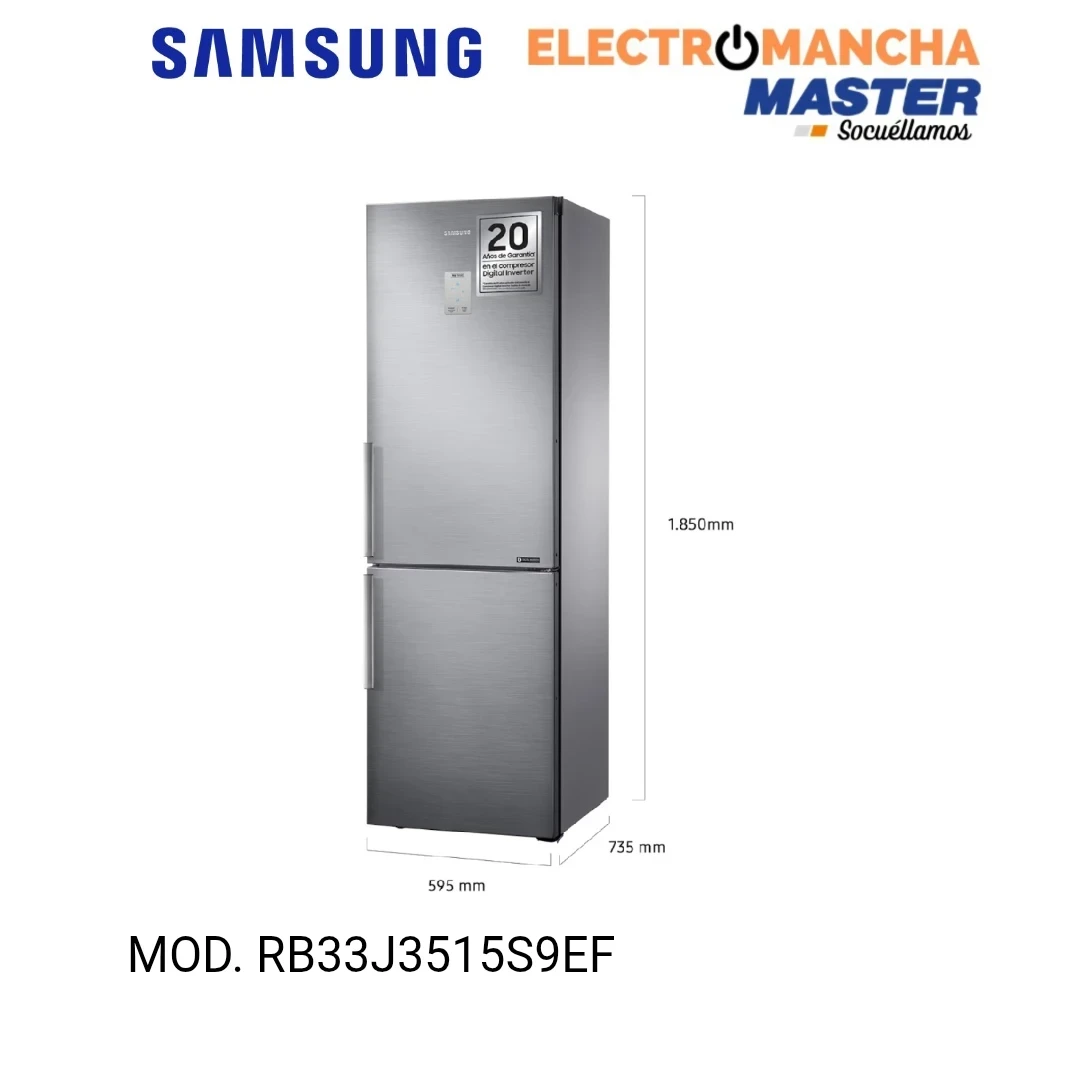 FRIGO COMBI SAMSUNG RB33J3515S9EF INOX. NF CLASE E 2