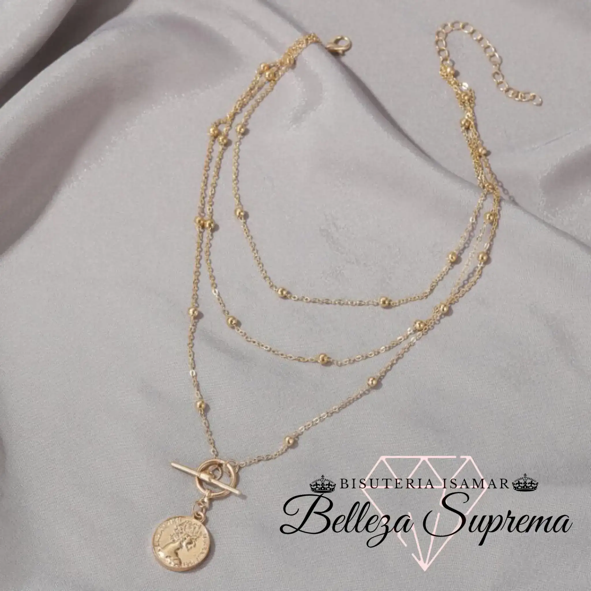 COLLAR MULTINIVEL MOTAS Y MONEDA 2