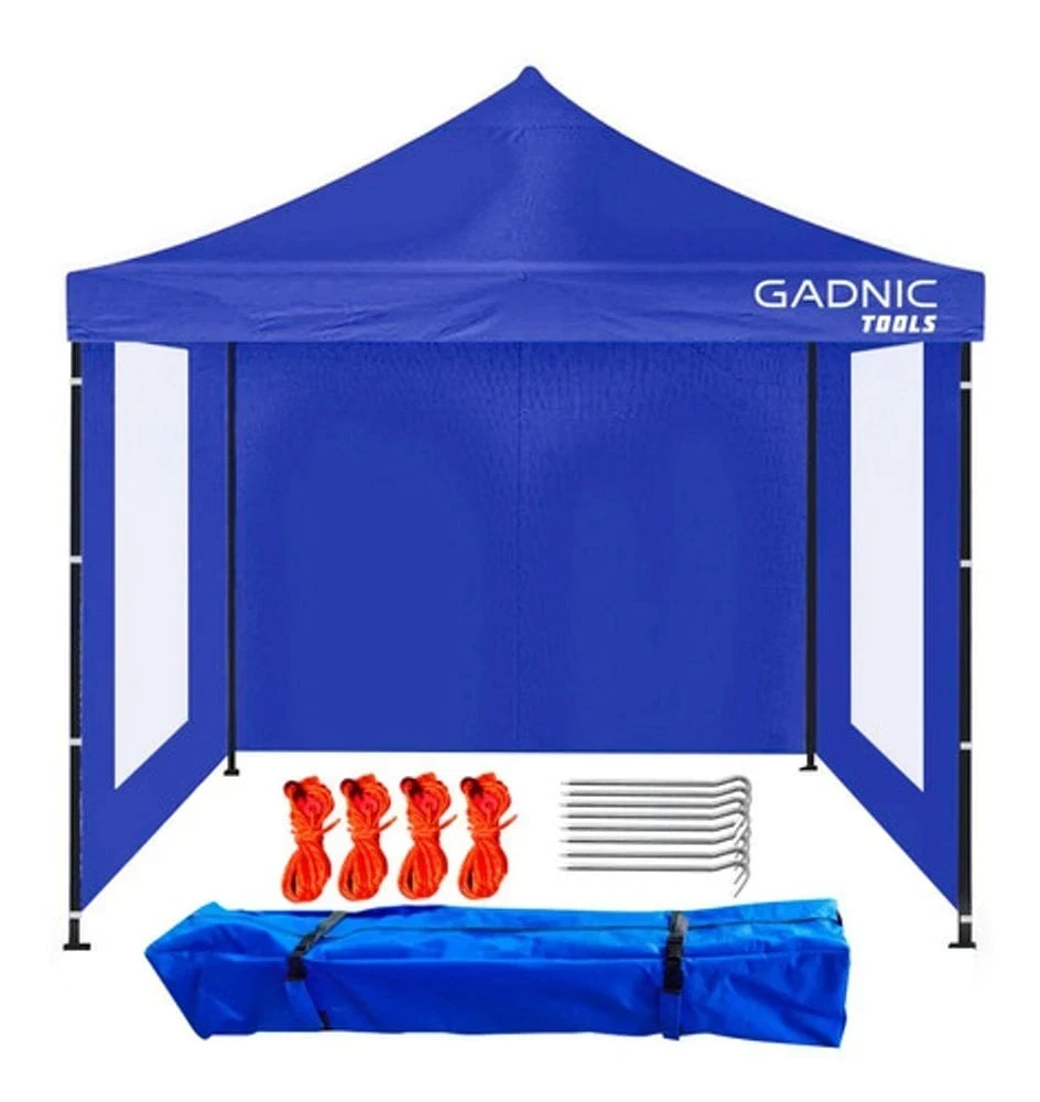 GAZEBO REFORZADO GADNIC 3X3 C/ PAREDES Y VENTANAS 