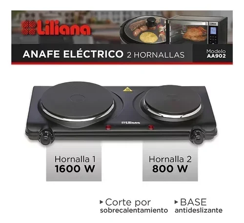 Anafe Liliana 2 Hornallas AA902 Negro 3