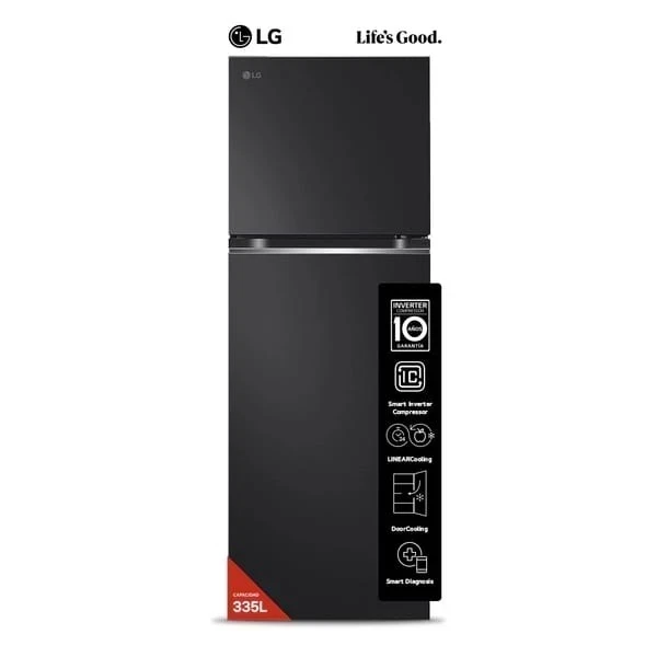 HELADERA LG 335 LTS VT34BPM INVERTER BLACK