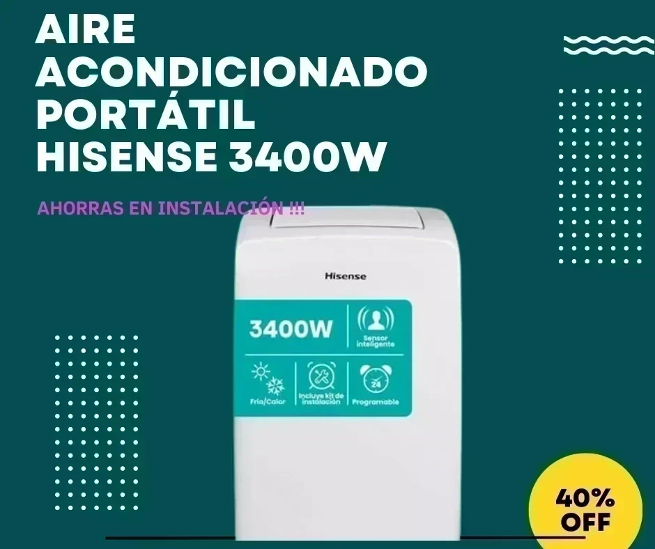 AIRE ACONDICIONADO HISENSE PORTÁTIL 3400W