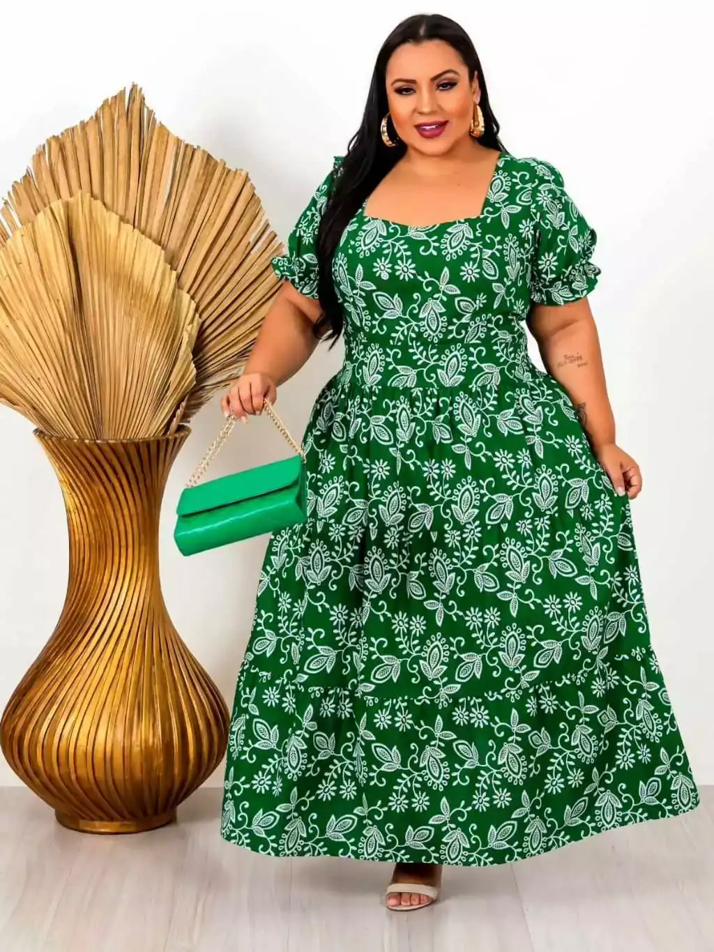 Vestido Plus Size Longuete Tricoline  2