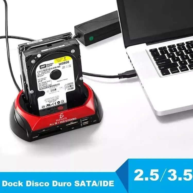 Case Dock Station Disco Duro 2.5 3.5 Sata Ide  4