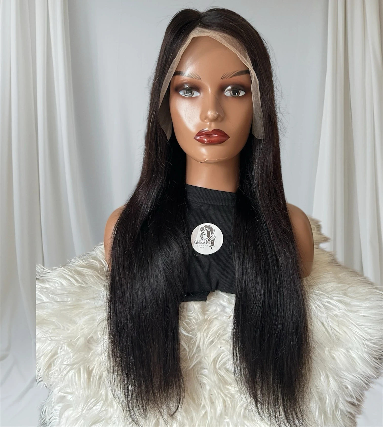 Peluca lisa de cabello humano, 28 pulgadas, 13x4 frontal lace  180 densidad  2
