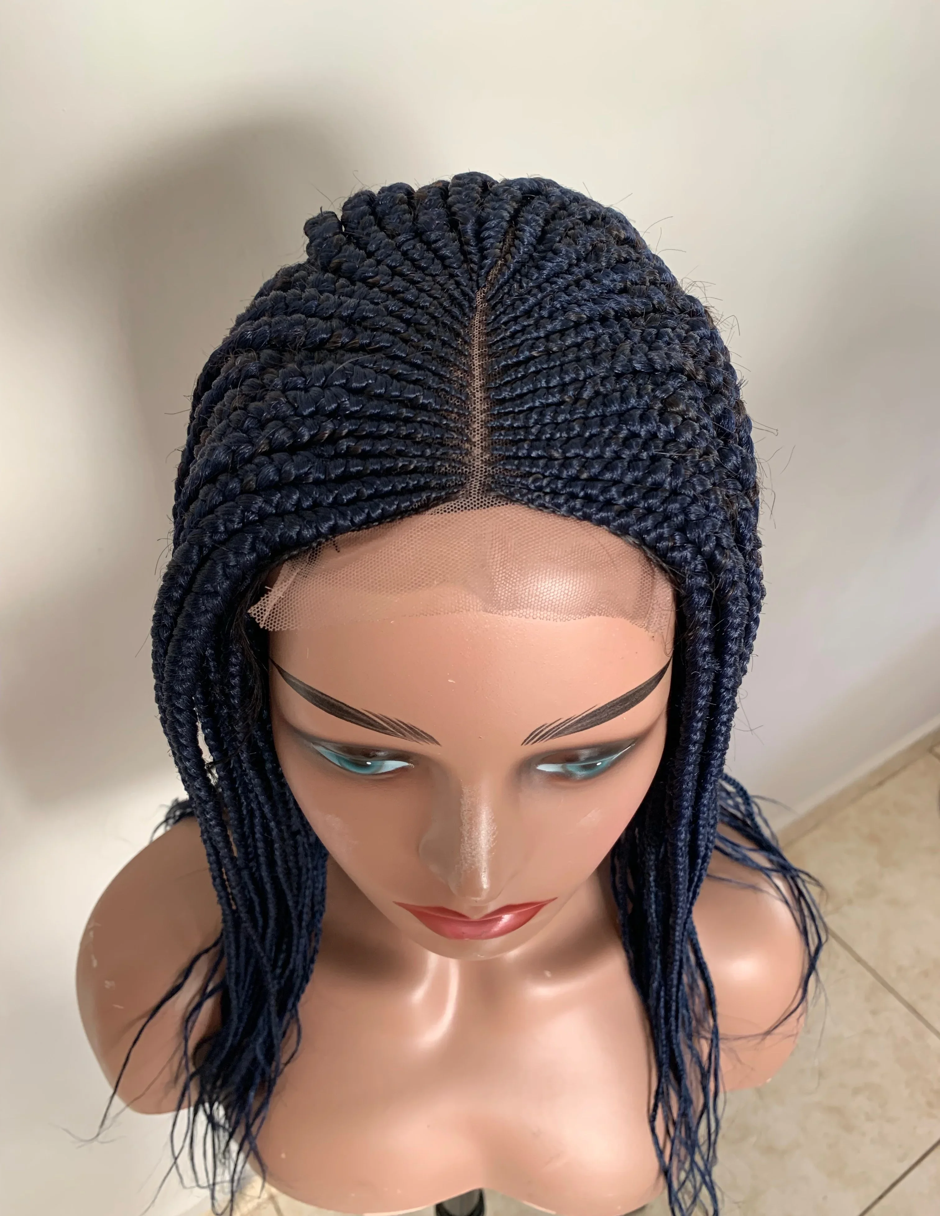 Peluca de trenzas 14” azul oscuro  3