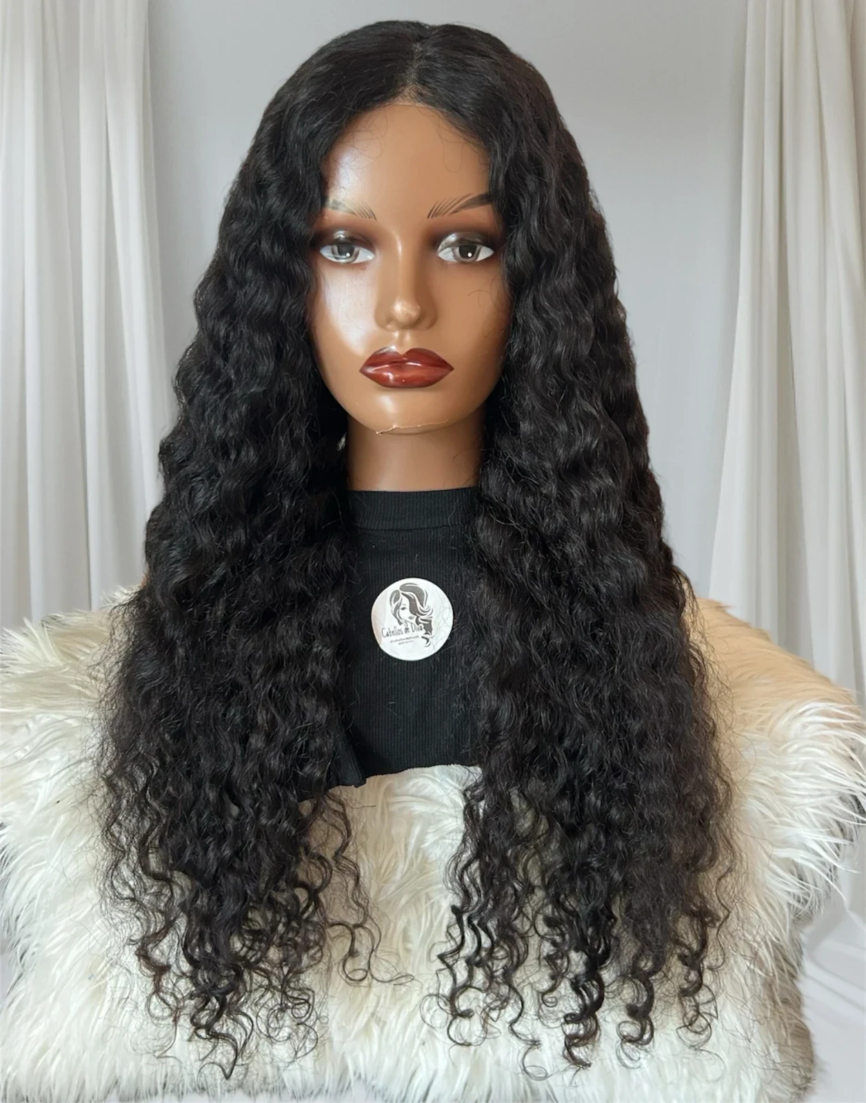 Peluca cabello humano Rizado 30 pulgadas, frontal lace 4x4, densidad alta 2