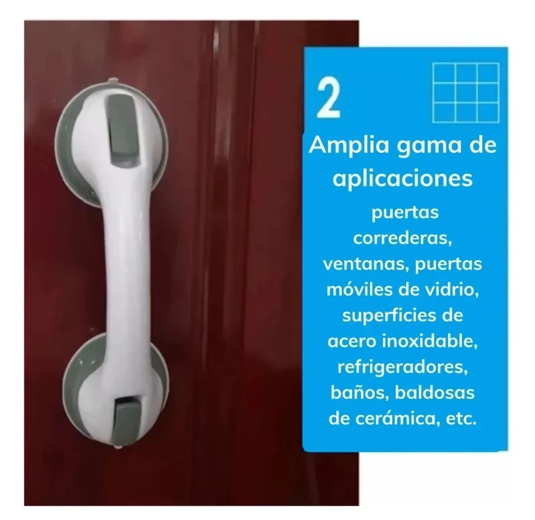Pack X2 Barras Agarre Antideslizante Baño Blanco Y Gris 3