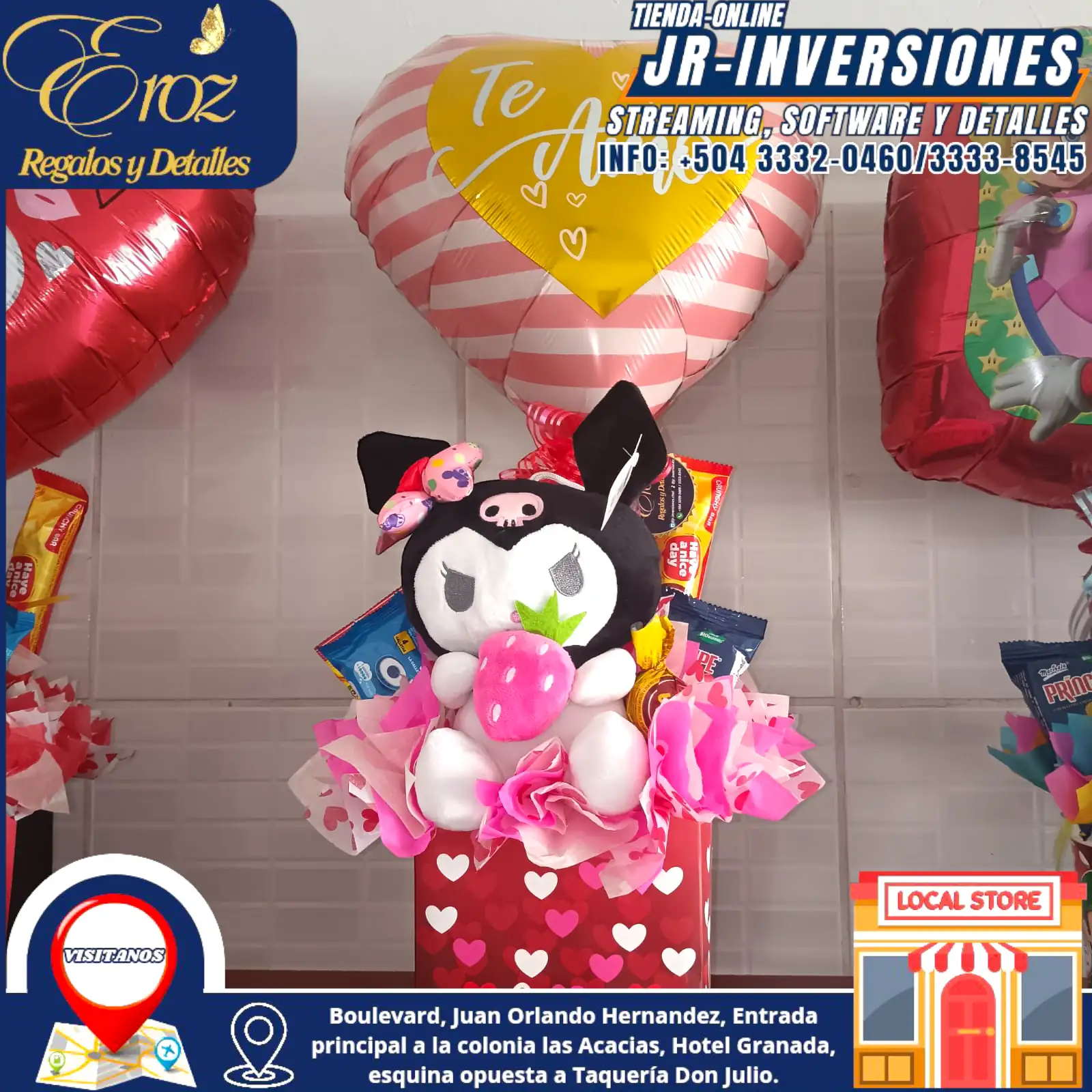 ARREGLO PELUCHE KUROMI CON DULCE 