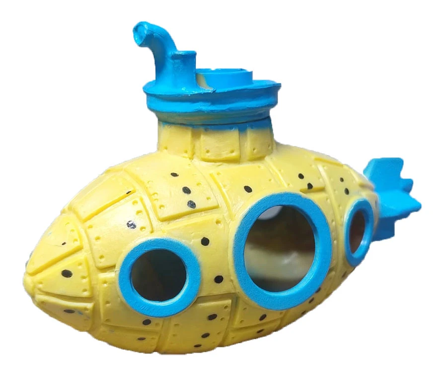Adorno de Pvc Submarino Chico 13*6*8cm Aq-542