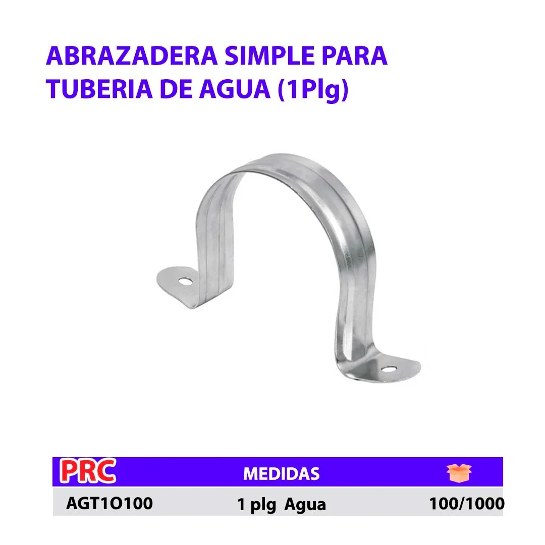 ABRAZADERA Simple TUBERIA 1" Agua