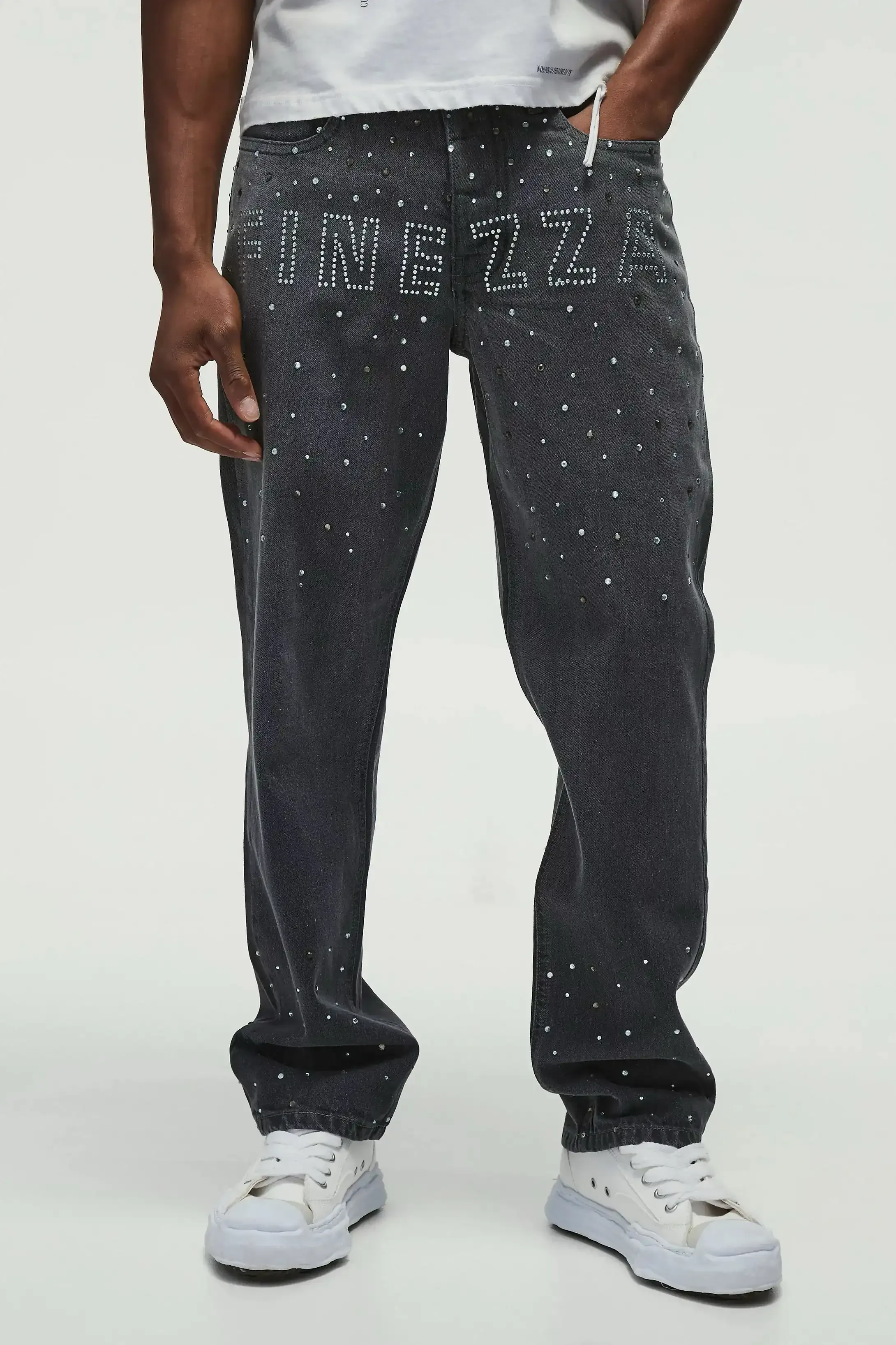 Straight Jeans Rhingstone- 34