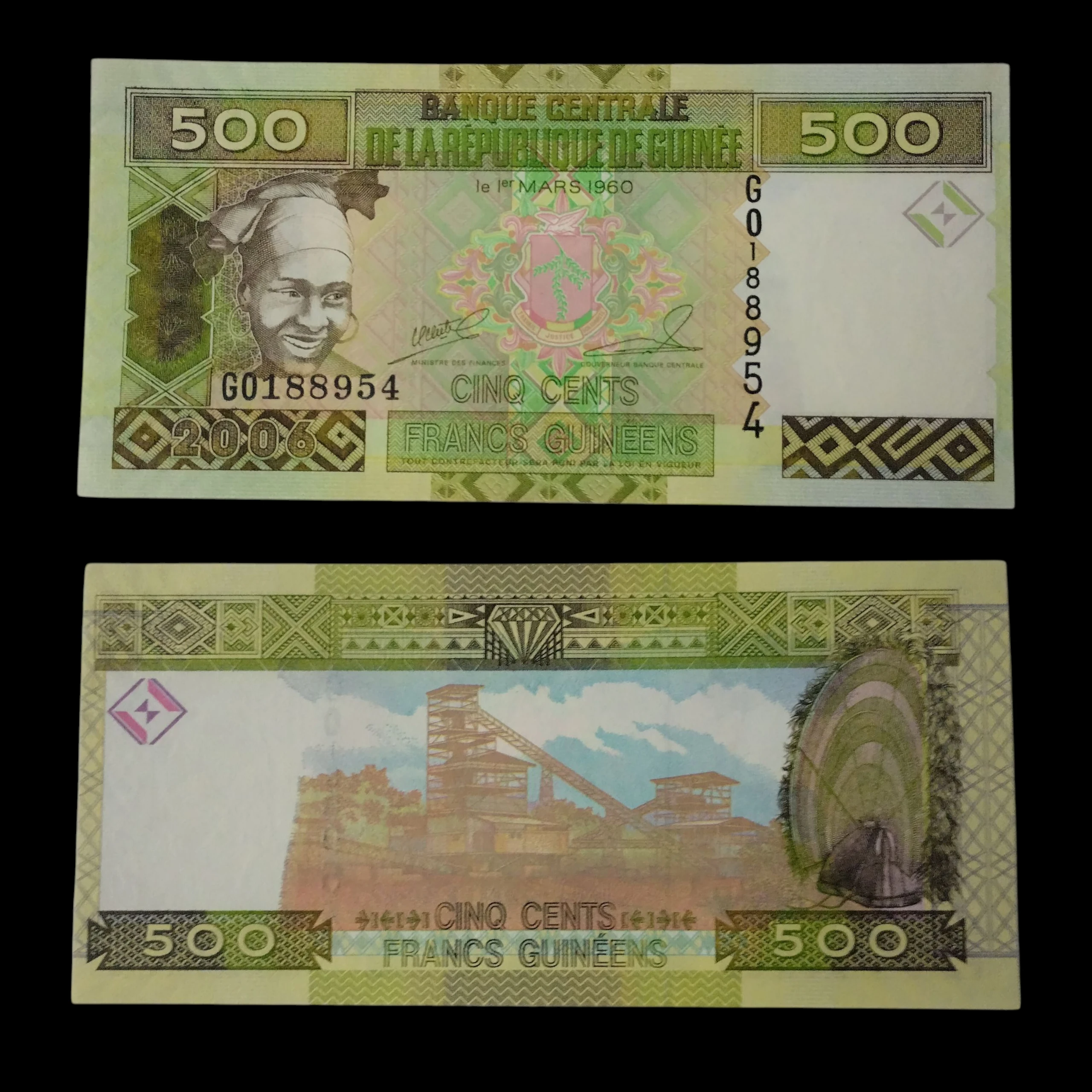• Guinea 500 francos UNC