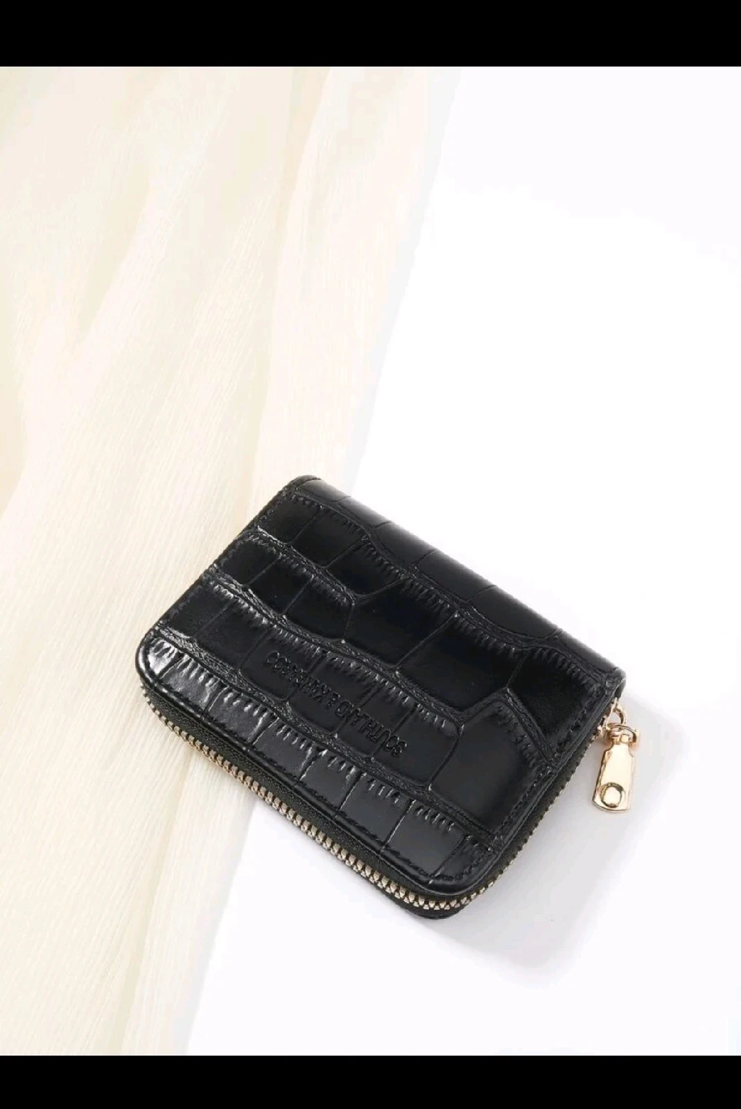 Monedero Tarjetero Organizador para Dama Southland & Kangaroo - Cartera Corta con Textura de Cocodrilo, Cierre de Cremallera y Desplegable Tipo Acordeón 4