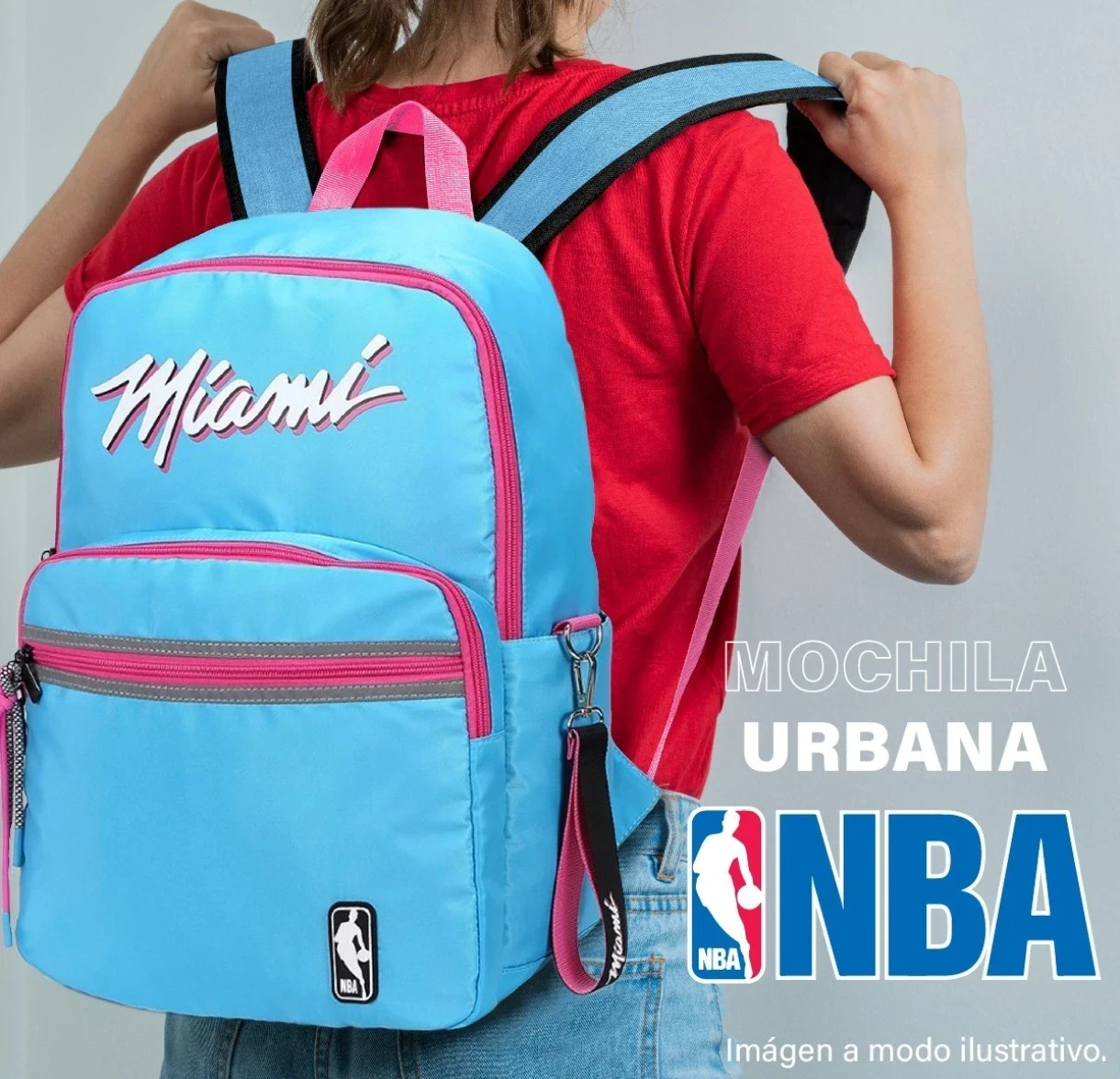 Mochila NBA MIAMI turqueza 
