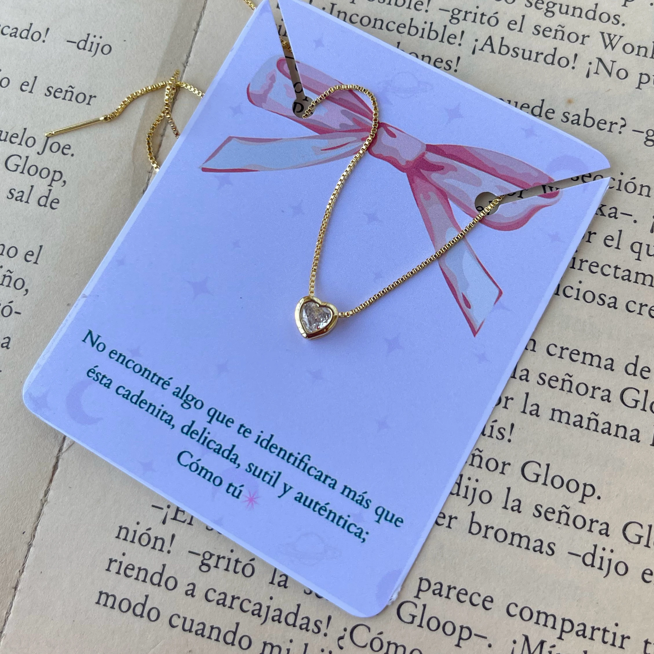 Cadena corazon mini brillante