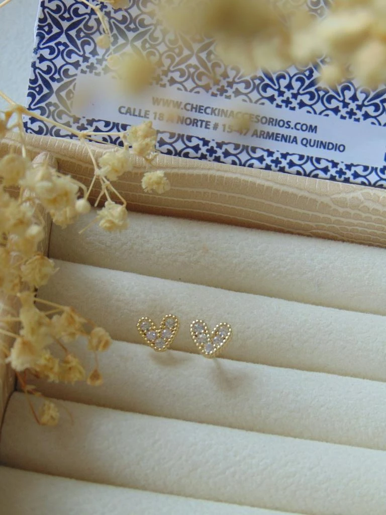 TOPOS RODIO DOR CORAZON MICROCIRCONES BLANCO 2