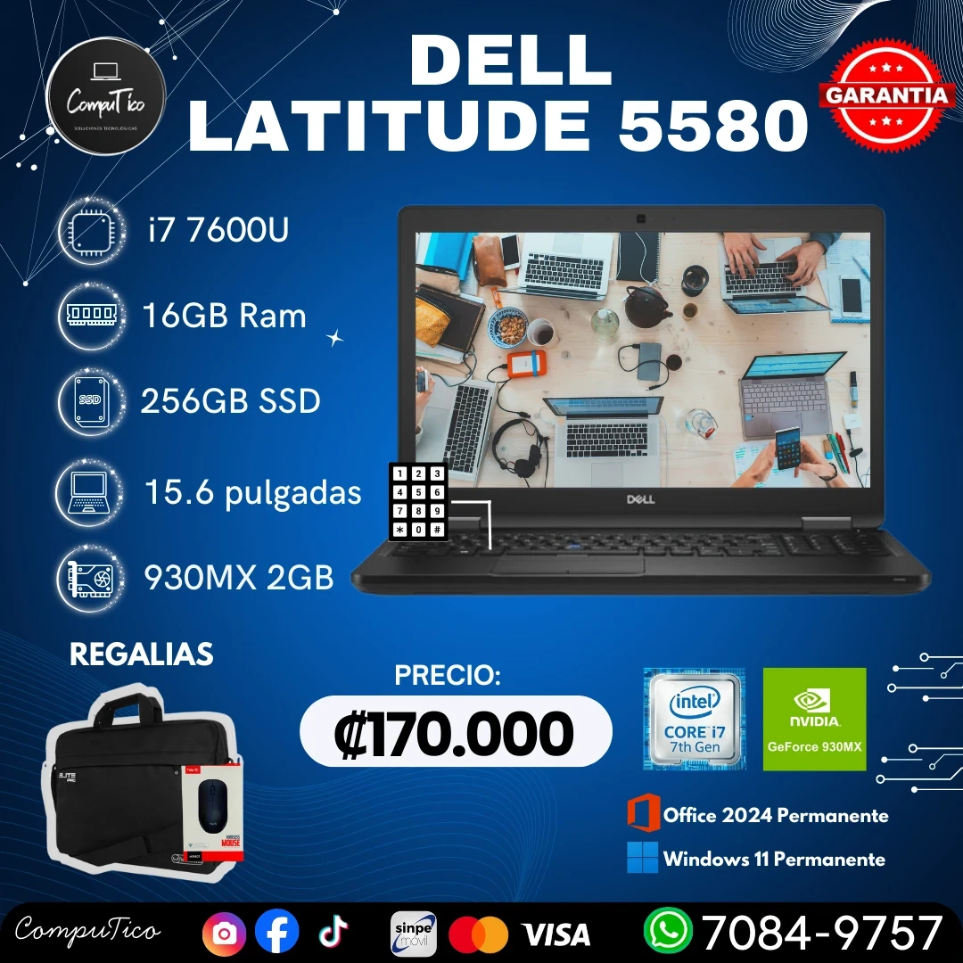 DELL LATITUDE 5580 i7 7600U 256/16GB 14"