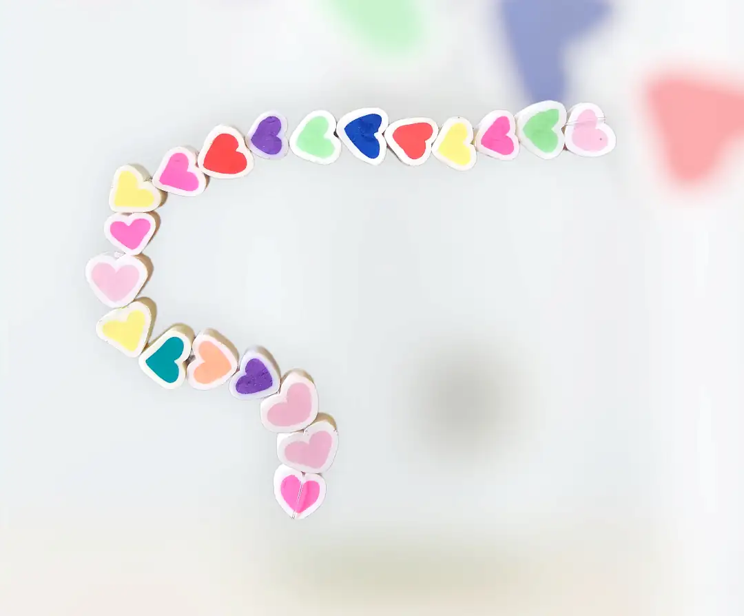 Fimo corazones multicolor