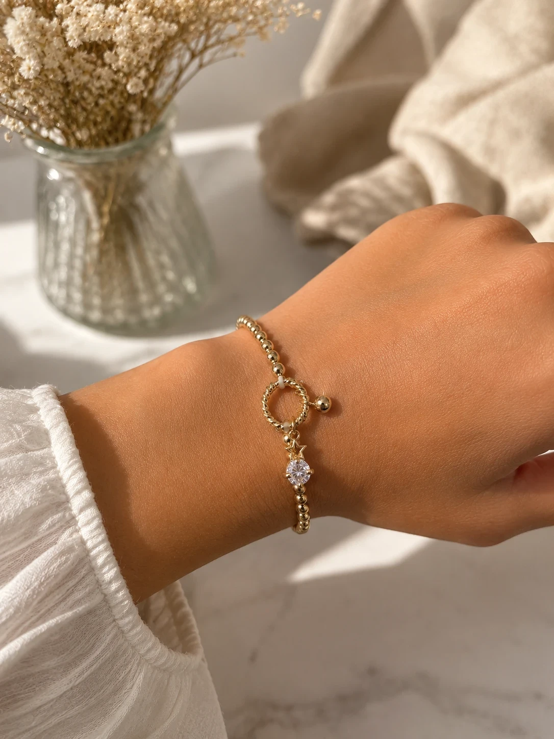 Pulsera oro doble laminado 