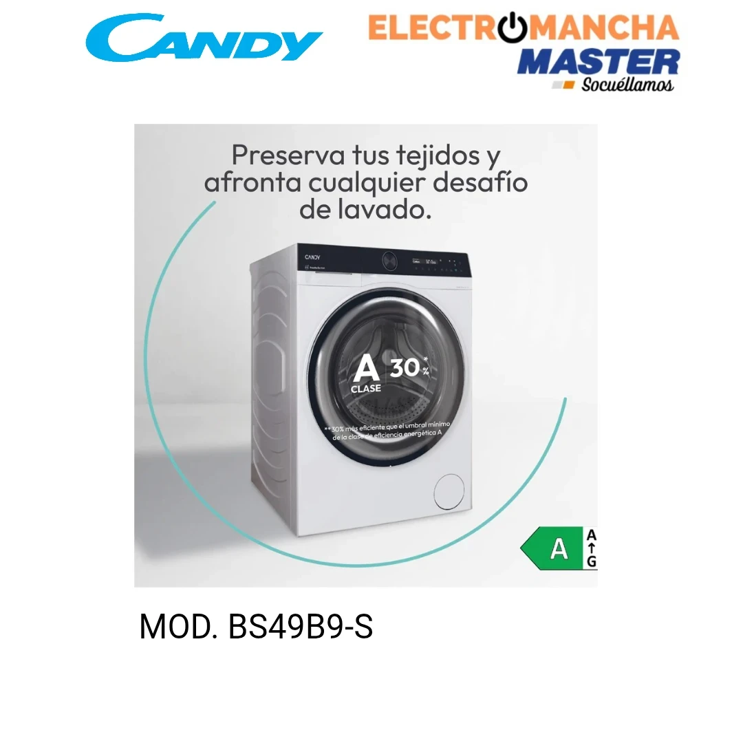 LAVADORA CANDY BS49B9-S 9 KILOS 1400 RPM CLASE A-30% 3