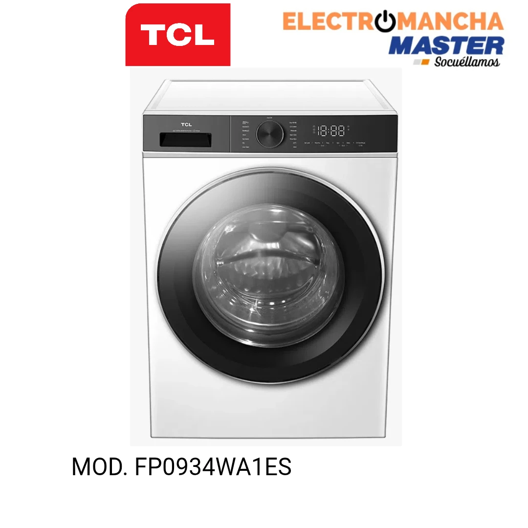 LAVADORA TCL FP0934WA1ES 9 KG. 1400 RPM. CLASE A 