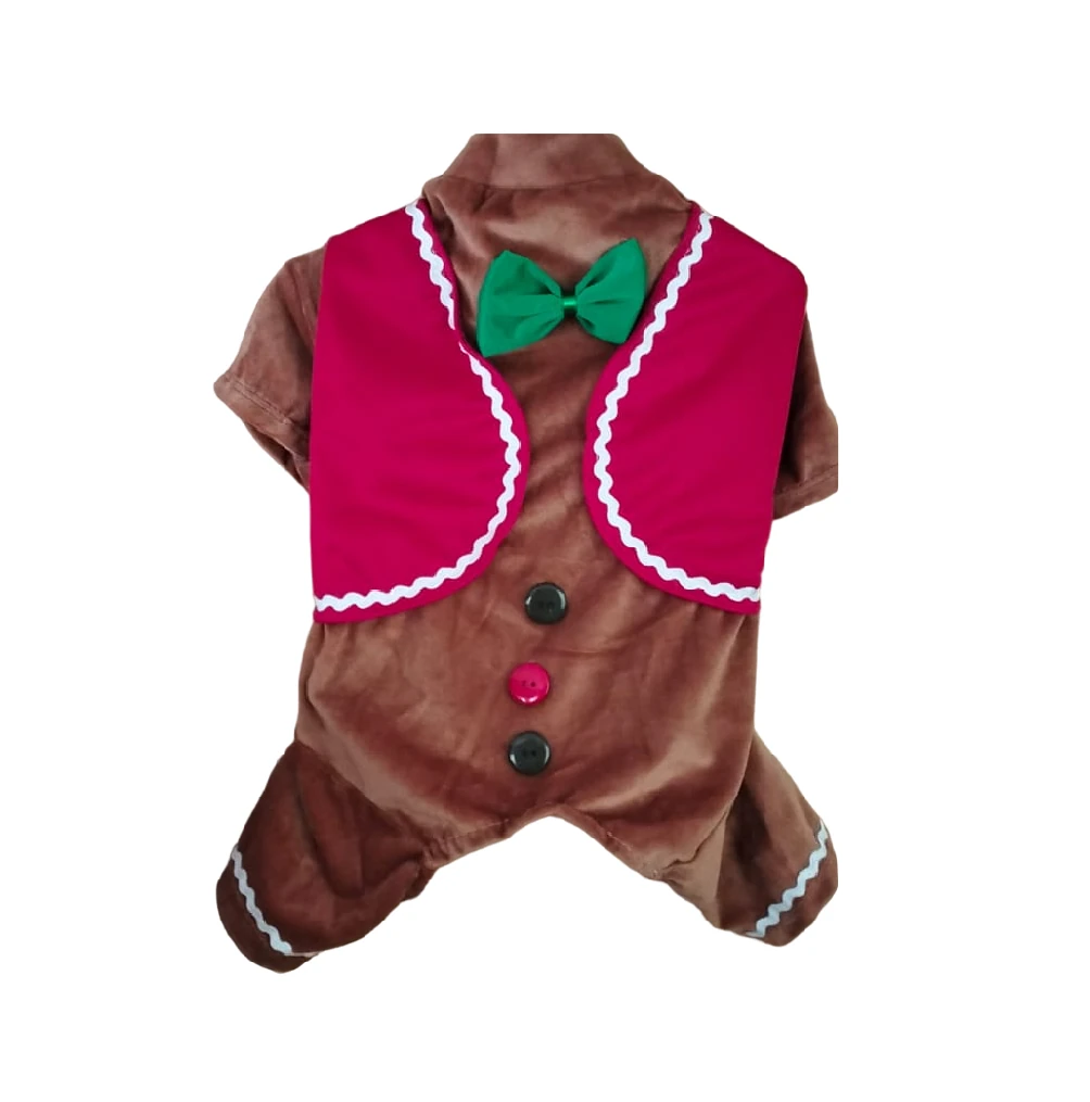 Traje navideño enterizo galleta de jengibre