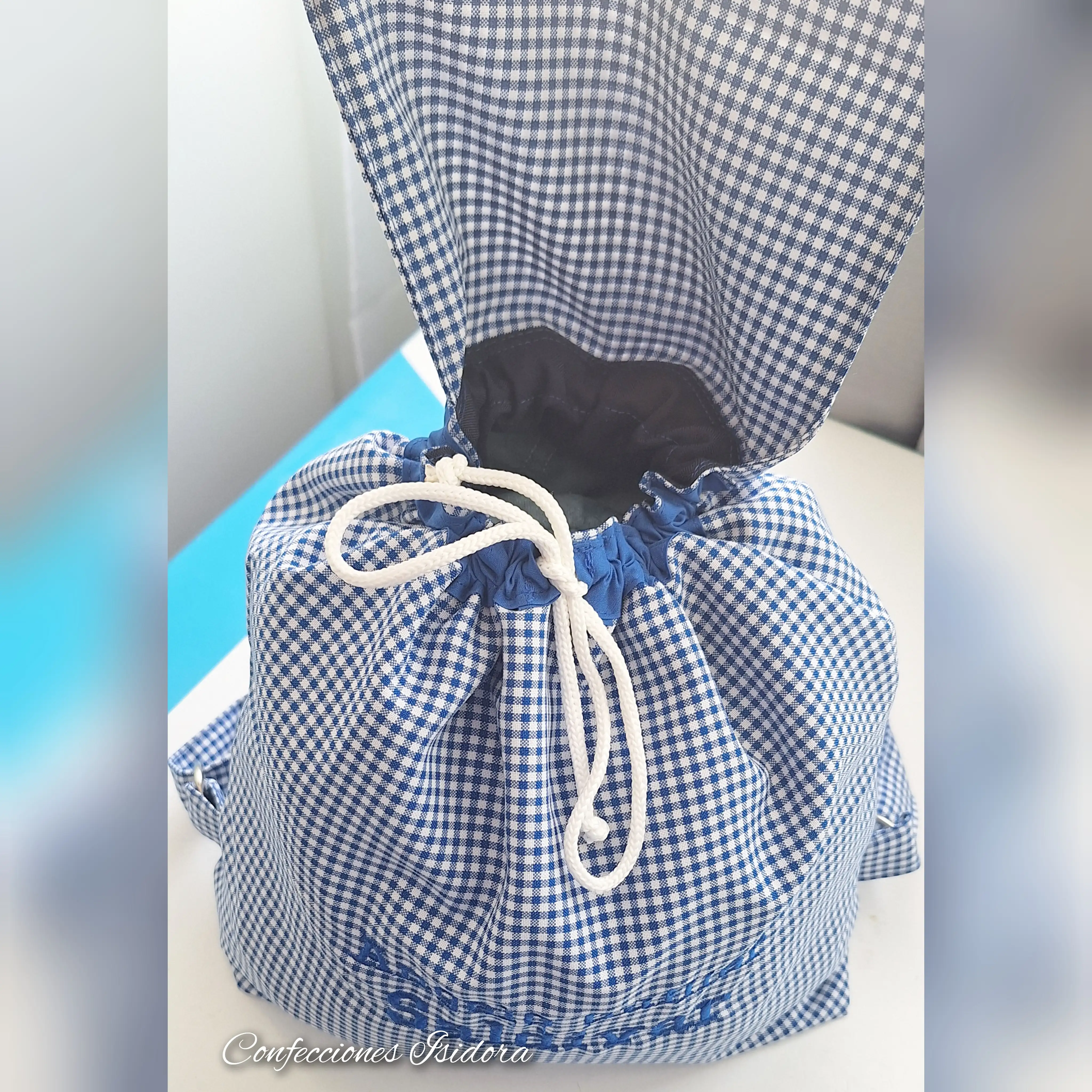 Mochila cuadrille con nombre 3