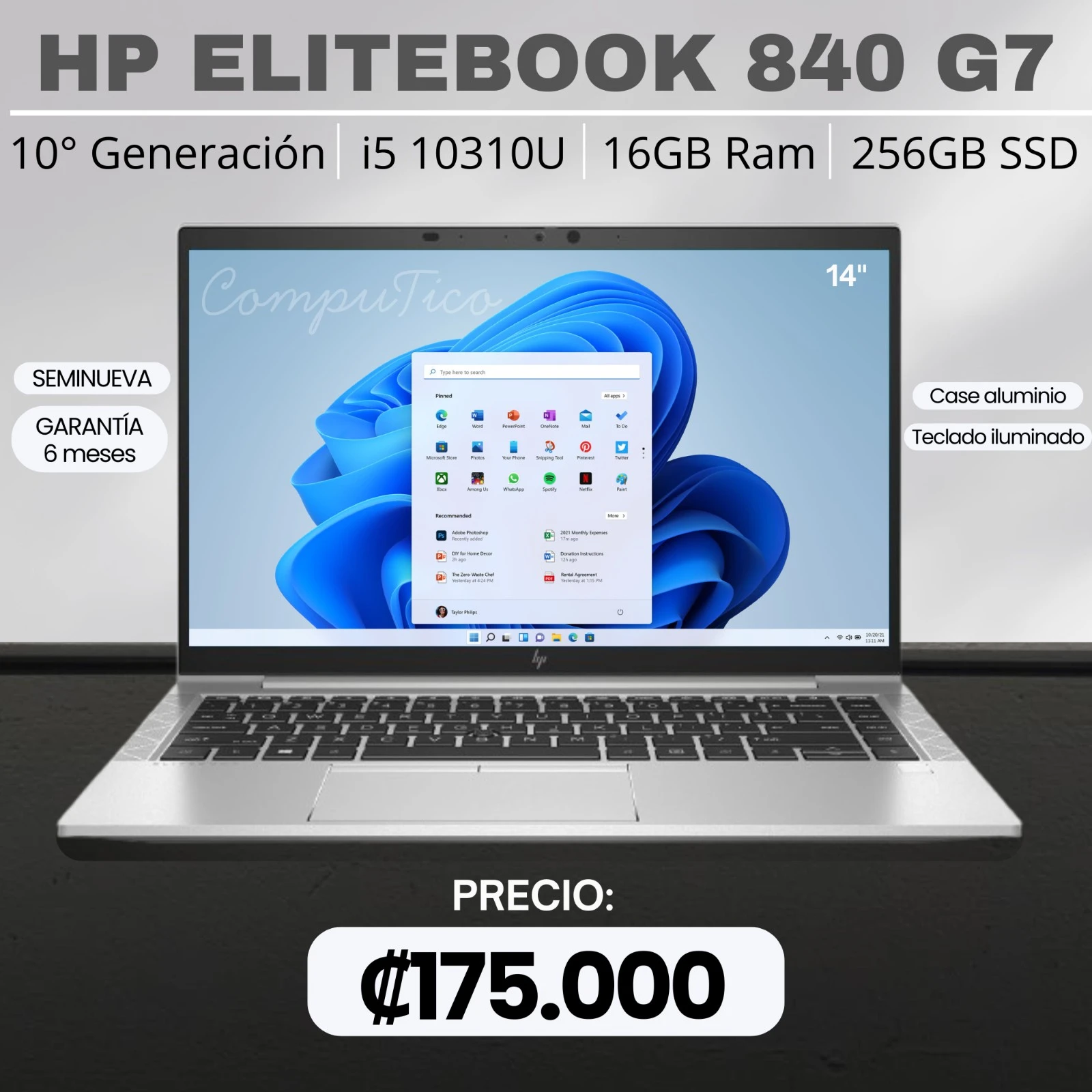 LAPTOP HP ELITEBOOK 840 G7 i5 10310U 16/256GB