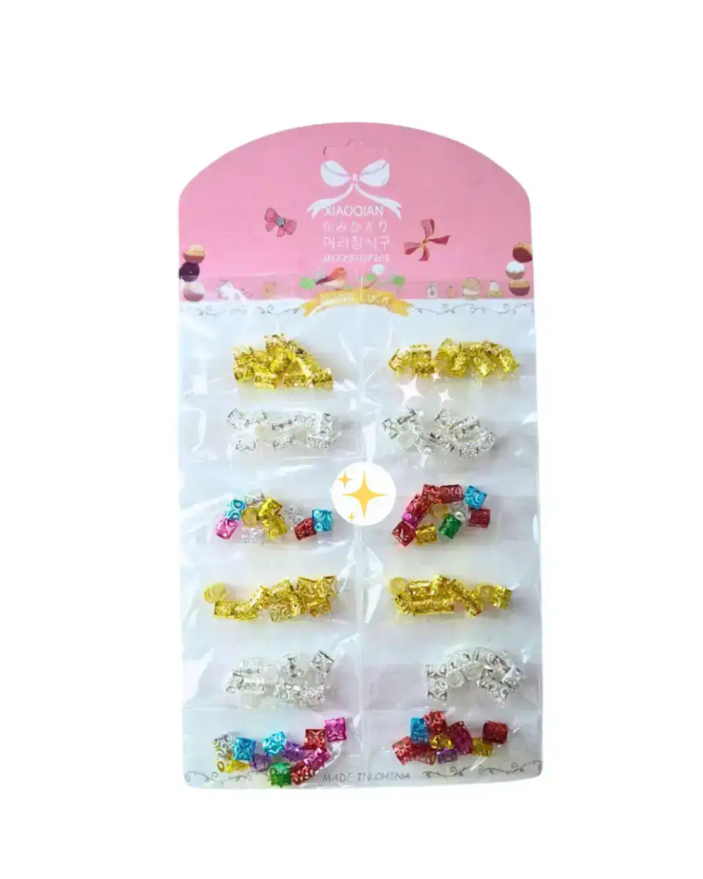 Plancha con 12 Funditas Apliques para el Cabello 2