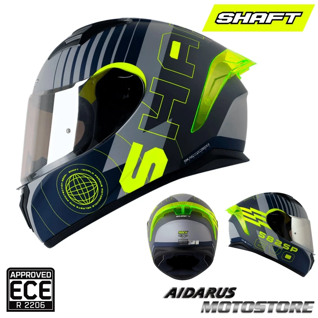 CASCO SHAFT 582SP EVO ROCK GRIS AMARILLO MATE