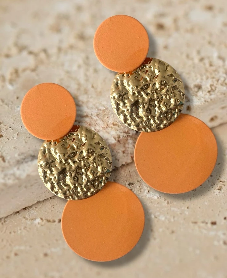 Pendientes Círculos Mandarina