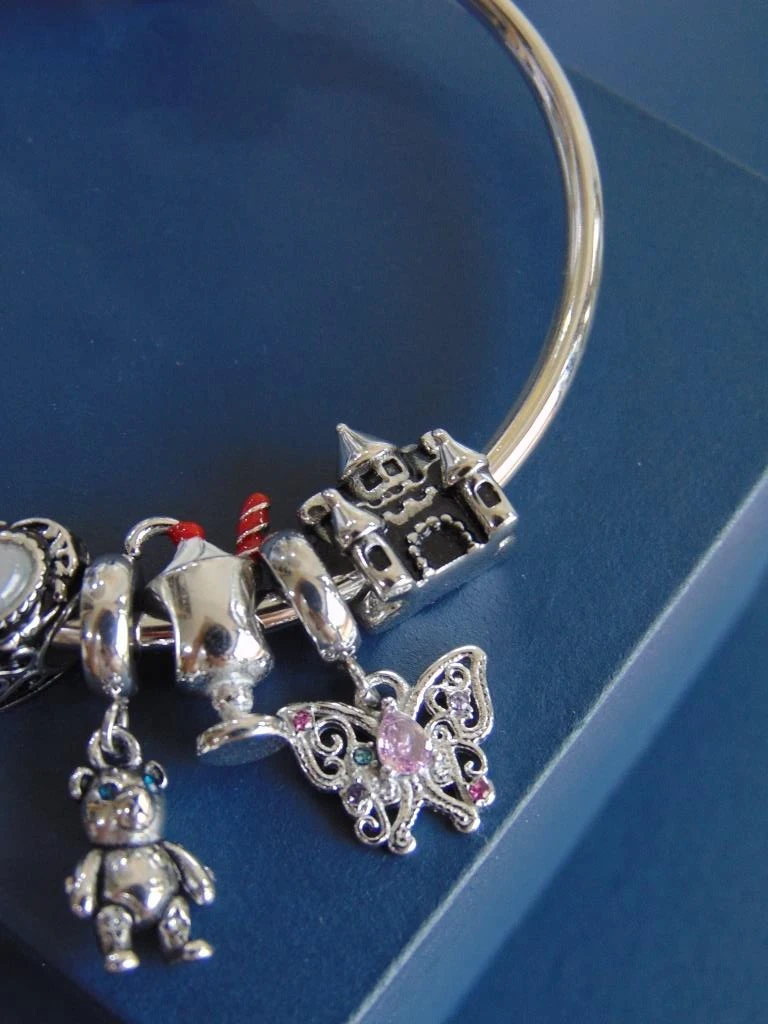 PULSERA ACERO PLATE ARO TIPO PANDORA HADAS 3