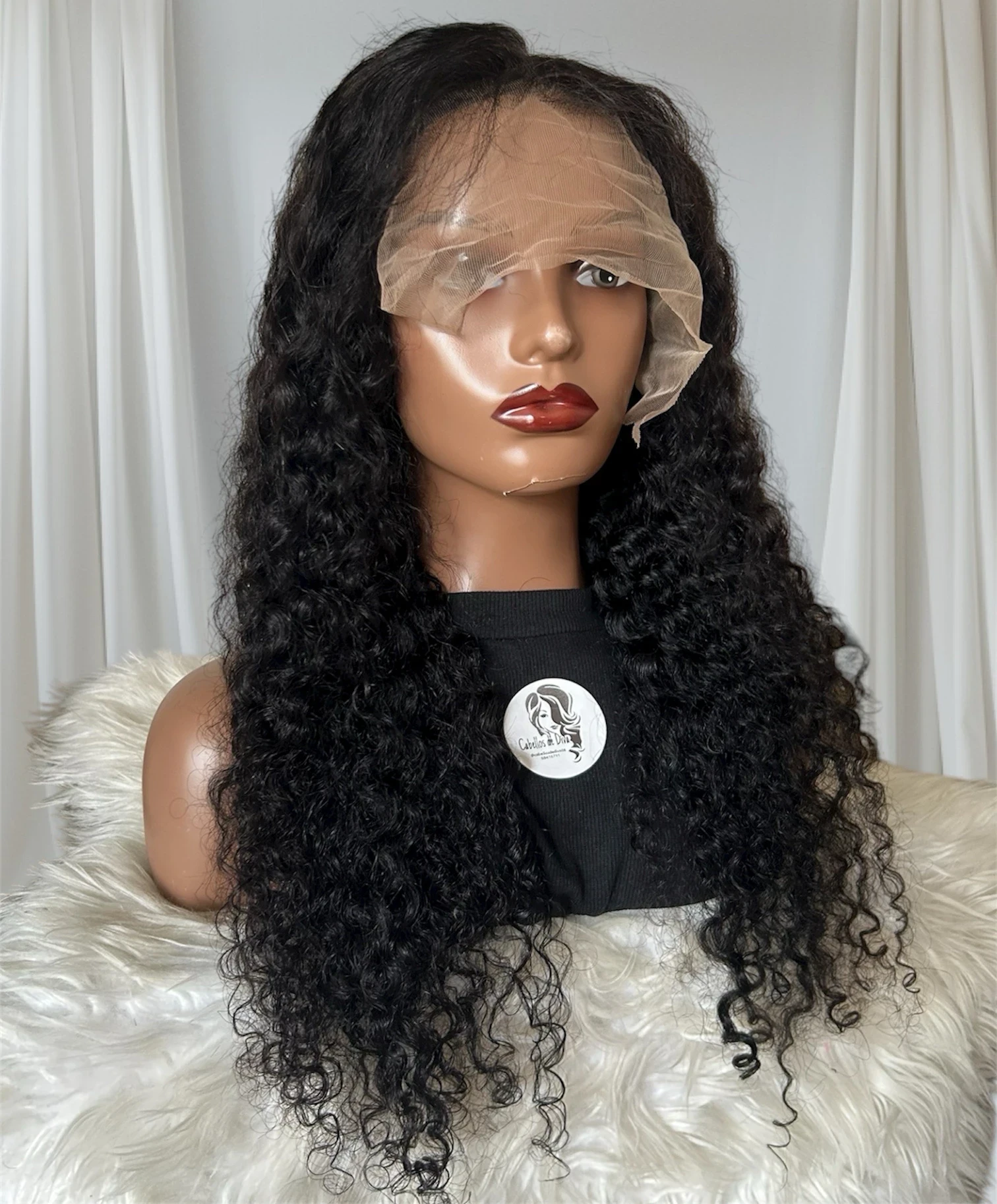 Peluca cabello humano kinky de 26 pulgadas, frontal lace 13x4, densidad media  2