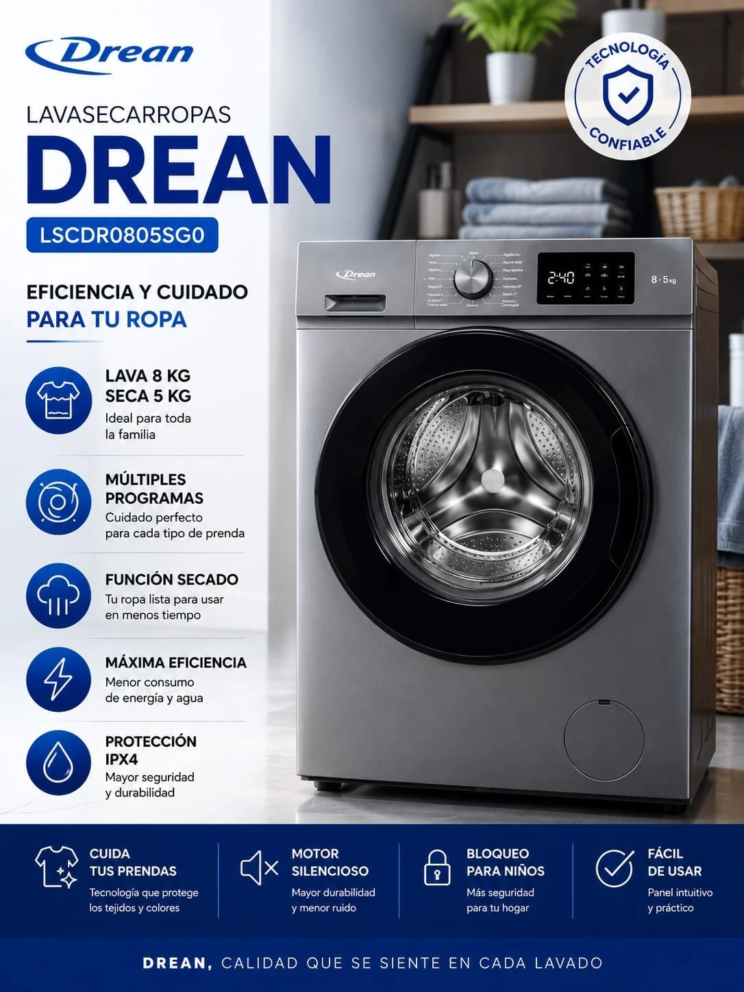 Lavasecarropa Drean 8KG/5  