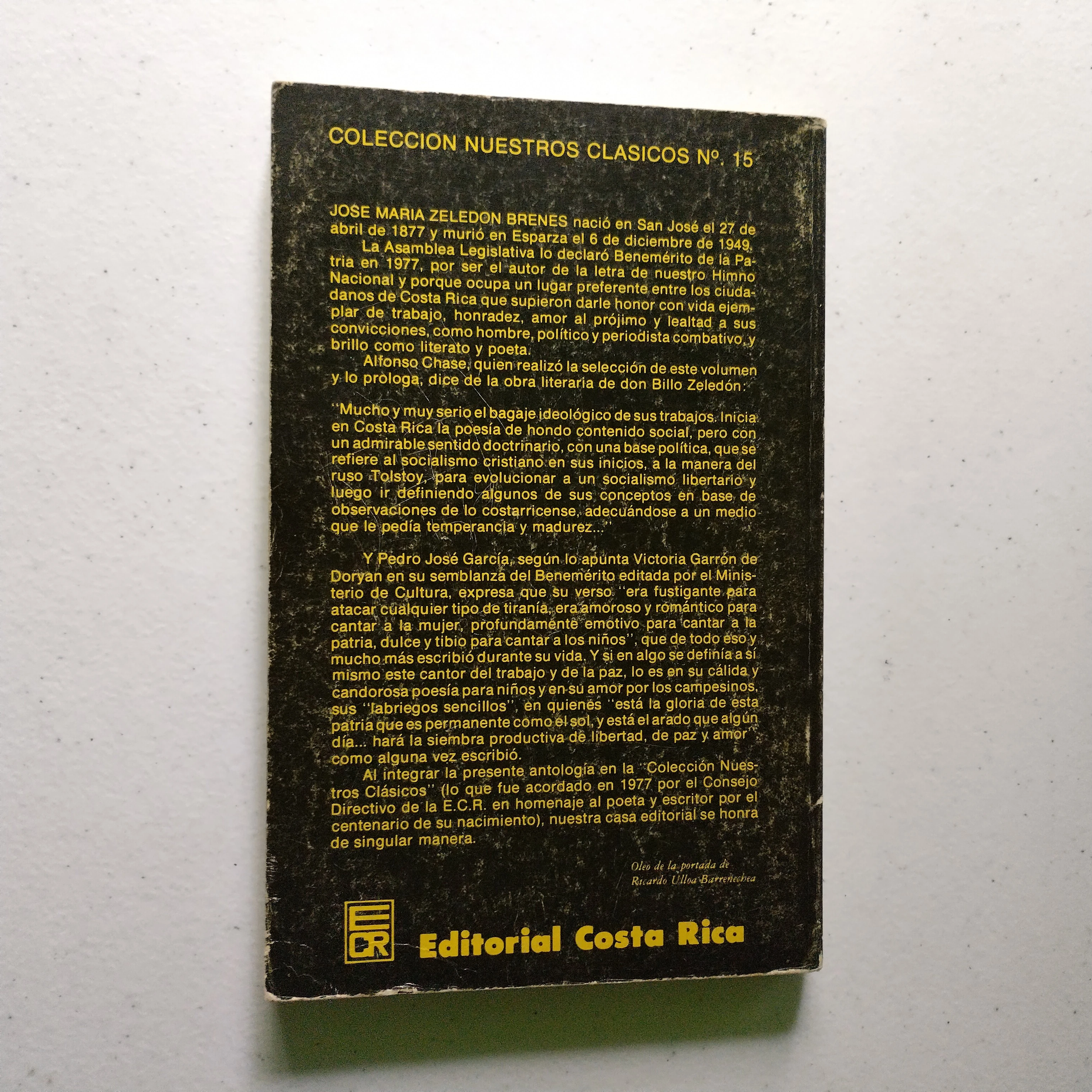 Poesía y prosa escogida, José Mario Zeledon, usado 2